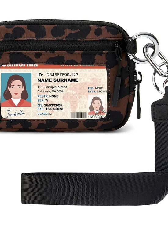 Accessories - Wristlet Wallet for Women with Clear ID Window, Zip Coin Purse and Keychain